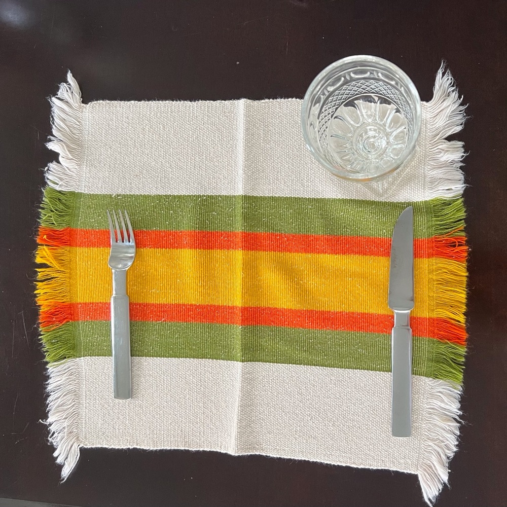 8 MEXICAN cotton placemats - like NEW